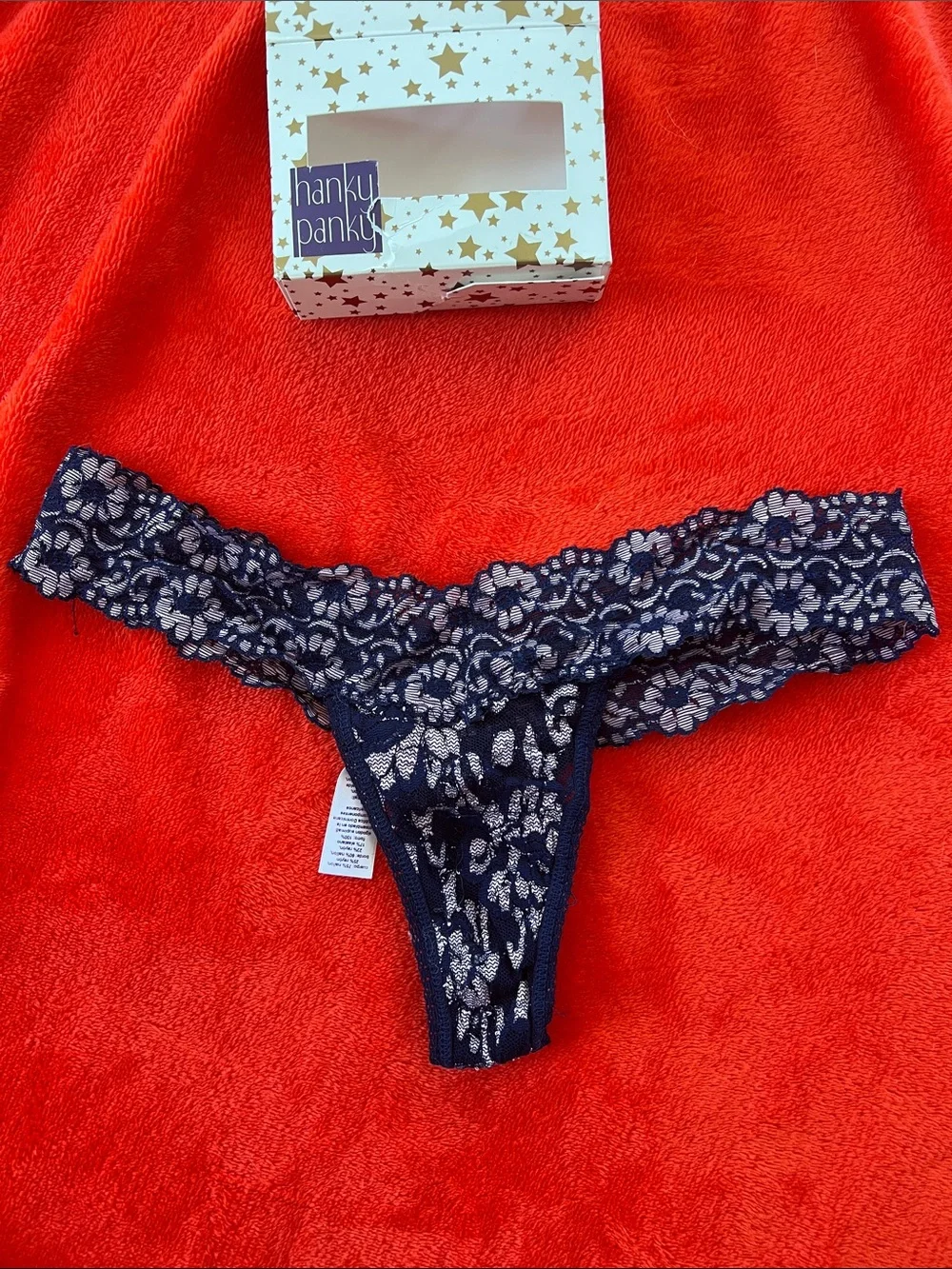 Hanky Panky Lace Thong Set - Black, Navy, Burgundy